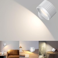 Viccux LED Wall Lights, Rechargeable Magnetic Reading Lamp with Remote/Touch Control, 4 Brightness Levels & 3 Color Temperatures, [Long Runtime] & 360° Rotatable Wall Lights for Living Room, Bedroom