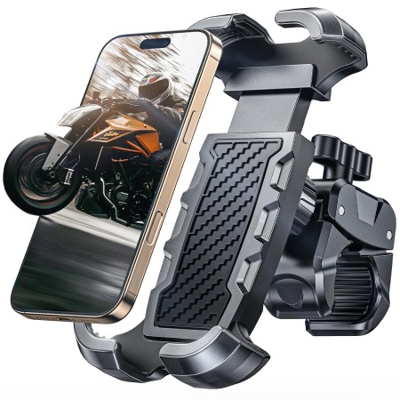Viccux Motorcycle Phone Mount, Phone Holder [Heavy-Duty Clamp] & [All-Around Secure] for Bike Motorcycle Bicycle Scooter Handlebar, Cell Phone Clip Compatible with 4.7"-6.7" Phones