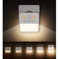 Viccux Motion Sensor Night Light, [3 Lighting Modes] Plug in Dimmable Night Light, Energy Saving LED Nightlight for Bedroom, Hallway, Kitchen, Stairs, Bathroom - 2 Pack (Warm Yellow)