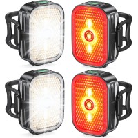 Viccux Bike Lights Set with Wide-Angle Reflectors, 8+6 Modes & Ultra-Light Bicycle Lights, IP65 Waterproof & Dual USB-C 1-2 Hrs Fast Charge Bike Headlight & Tail Light for Road Mountain Cycling, 2 Set