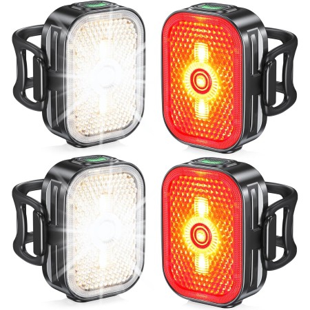 Viccux Bike Lights Set with Wide-Angle Reflectors, 8+6 Modes & Ultra-Light Bicycle Lights, IP65 Waterproof & Dual USB-C 1-2 Hrs Fast Charge Bike Headlight & Tail Light for Road Mountain Cycling, 2 Set Viccux Bike Lights Set with Wide-Angle Reflectors, 8+6 Modes & Ultra-Light Bicycle Lights, IP65 Waterproof & Dual USB-C 1-2 Hrs Fast Charge Bike Headlight & Tail Light for Road Mountain Cycling, 2 Set
