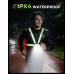 Viccux 800LM Ultra Bright & 7+2 Modes Running Lights for Runners with Rear Light, 45° Beam & 360° Reflective Vest, IPX4 Waterproof Reflective Running Vest for Night Walking/Jogging, 4-25Hrs Runtime