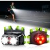 Viccux 800LM Ultra Bright & 7+2 Modes Running Lights for Runners with Rear Light, 45° Beam & 360° Reflective Vest, IPX4 Waterproof Reflective Running Vest for Night Walking/Jogging, 4-25Hrs Runtime
