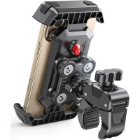 Viccux Bike Phone Holder [Upgrade Vibration Dampened], Super Stable Motorcycle Phone Mount, 360° Rotation & Quick Lock Phone Holder for Bike Compatible with iPhone 16/15/14, Galaxy, 4.7-6.8” Phones