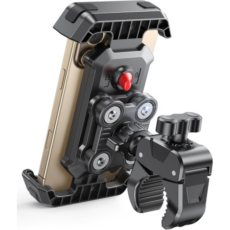Viccux Bike Phone Holder [Upgrade Vibration Dampened], Super Stable Motorcycle Phone Mount, 360° Rotation & Quick Lock Phone Holder for Bike Compatible with iPhone 16/15/14, Galaxy, 4.7-6.8” Phones