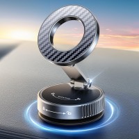Viccux 2025 Upgraded [Nano Gel+Vacuum Suction] Car Phone Holder for MagSafe, 360° Adjustable & 2400GF Strong Magnetic Phone Holders for Your Car, Dashboard Car Phone Mount for iPhone 17/16/15/14/13/12