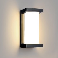 Viccux Outdoor Wall Sconce 2000 Lumen 20W Wall Proch Light Fixtures 3000K Black Modern Exterior Sconces Lighting for House Outside Wall Mount Front Door